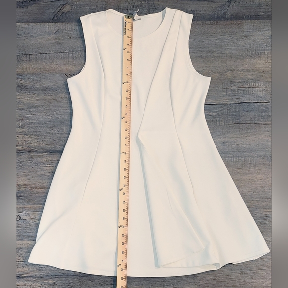 🤍ASOS Ivory A-line Dress With Pleat Detail - Picture 8 of 14